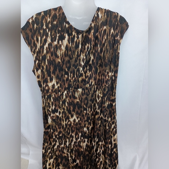 2/$30 JONES NEW YORK Mobwife Cheetah Leopard Print Sleeveless Dress (#422) - Picture 6 of 8